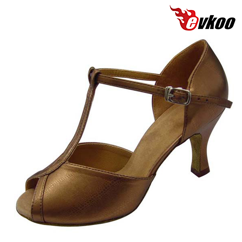 Women Shoes Size 7 - Evkoodance Black Or Tan Pu Latin