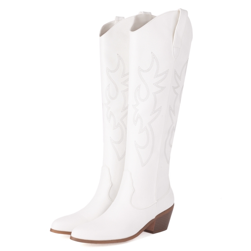 Women Shoes Size 7 - White Women's Knee High Boots 2023