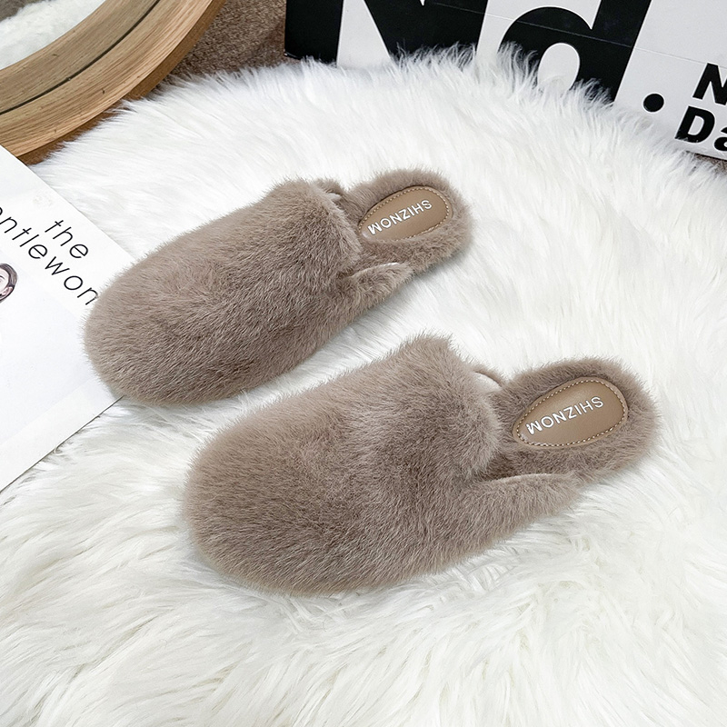 Round Toe Fluffy Fur Slipper W - Fluffy Fur Slipper 评论和价格