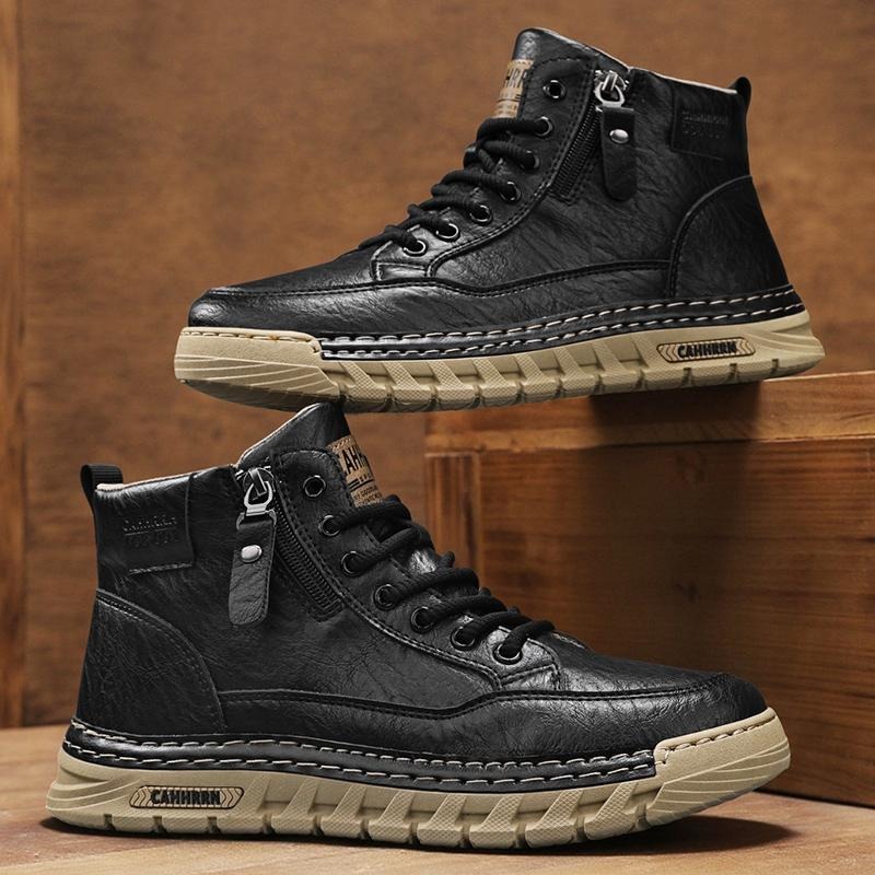 Men Leather High Top Ankle Boo - Suede Ankle Boot 评论和价格
