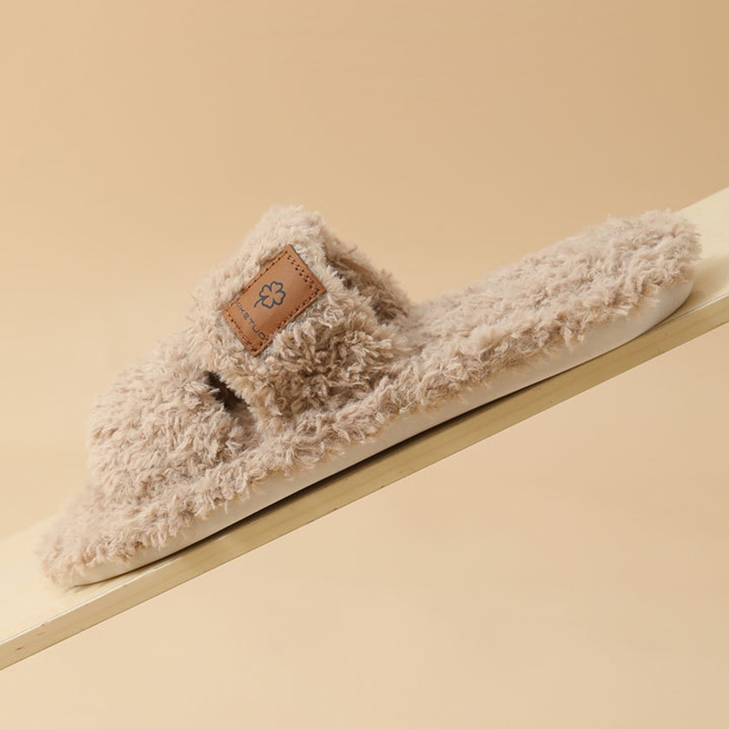 Autumn Winter Flat Sole Fluffy - Fluffy Fur Slipper 评论和价格