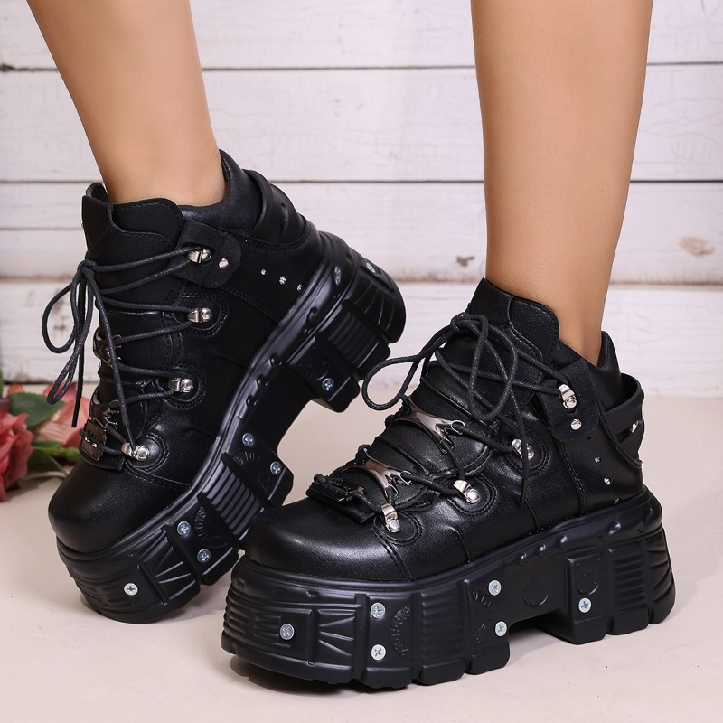 New Women Shoes Punk Style Lac - Suede Ankle Boot 评论和价格