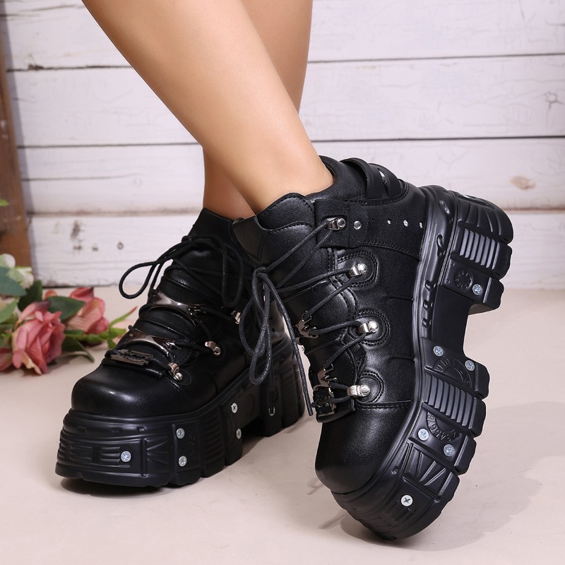 New Women Shoes Punk Style Lac - Suede Ankle Boot 评论和价格