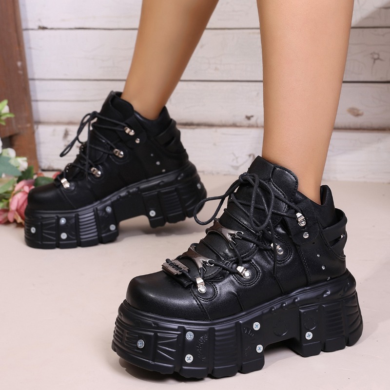 New Women Shoes Punk Style Lac - Suede Ankle Boot 评论和价格