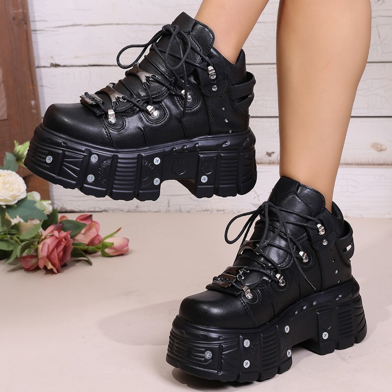 New Women Shoes Punk Style Lac - Suede Ankle Boot 评论和价格